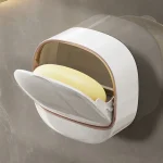 Wall Mounted Soap Dish With Drainage Box Waterproof Punch-Free Bathroom Drain Soap Box Soap Storage Case Bathroom Accessories - Image 6