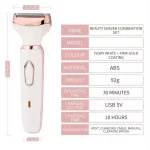 4 in 1 Electric Lady Shaver Body Hair Removal Epilator Painless Cordless Trimmer Razor Gifts for Women Home Appliances - Image 3