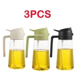 2 In1 Oil Spray Bottle Plastic Kitchen Barbecue Cooking Olive Oil Dispenser Oil Jar Baking Vinegar Soy Sauce Spray Container - Image 9