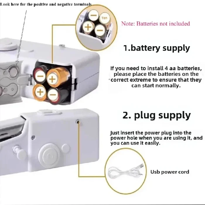 Portable Mini Sewing Machine Handheld Electric Sewing Machine With Bobbin Suitable for Needlework and Manual Work Hand Home DIY - Image 4