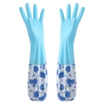 Floral Extra Long Rubber Dishwashing Gloves - Image 4