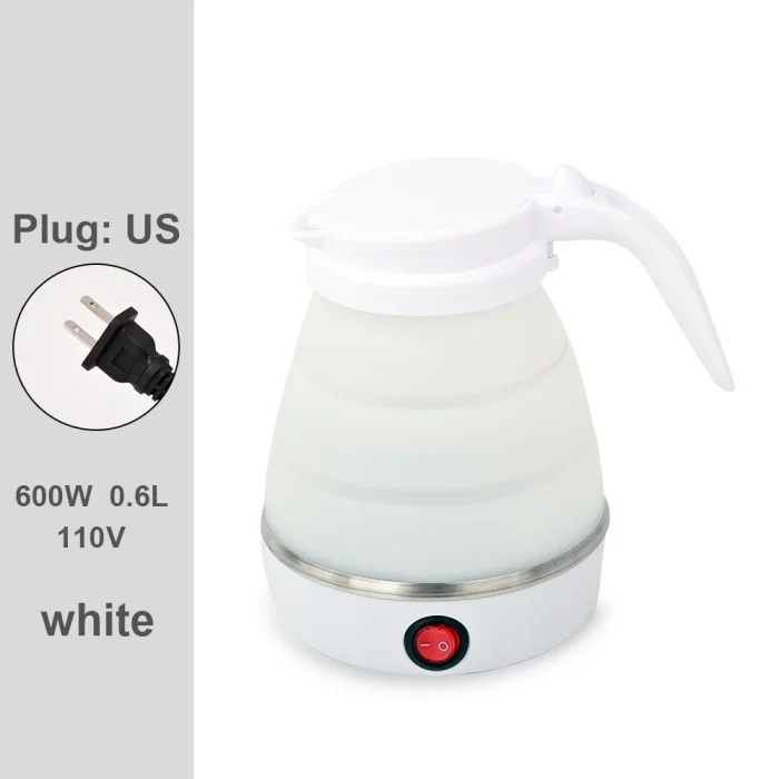0.6L Mini Folding Kettle Portable Water Heater electric kettle household water heater silicone compression Easy To Travel - Image 9