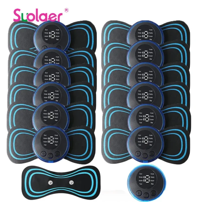 EMS Pulse Neck Massager Sticker Tens Cervical Massageador Back Masajeador Patch Muscle Stimulator Pain Relief Gel Pads Stretcher - Image 1