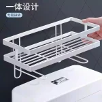 No Drill Toilet Storage Rack – Single Tier Metal Bathroom Organizer Shelf - Image 3
