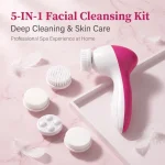 Electric 5-in-1 Facial Cleansing Brush, Multi-functional Rotating Massage Pore Cleansing Beauty Device Pore Cleaner - Image 2