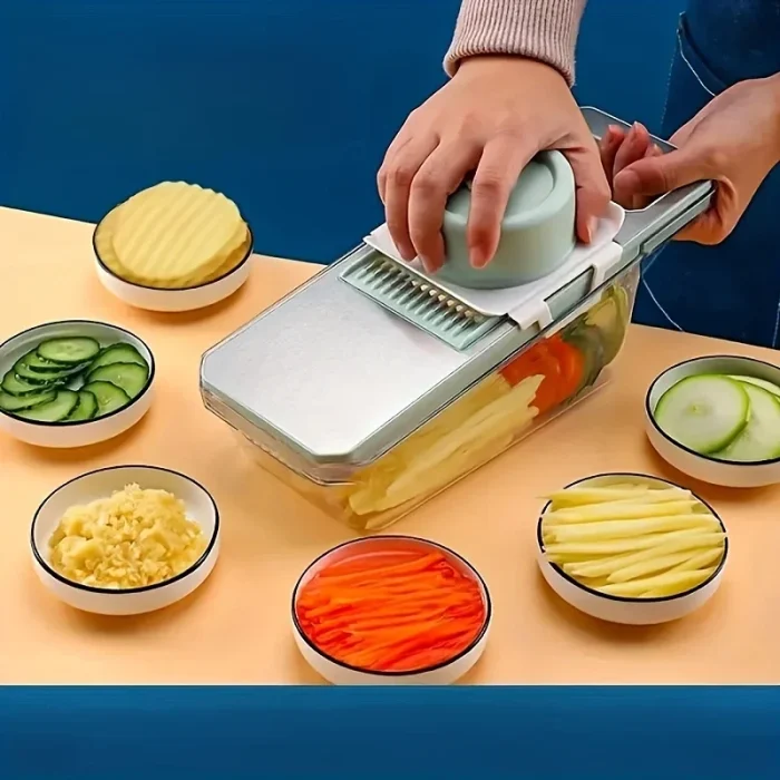 Slicer Stainless Steel Vegetable Slicer with 3 Blades Julienne Slicer Cutter for Potato Carrot - Image 1