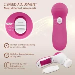 Electric 5-in-1 Facial Cleansing Brush, Multi-functional Rotating Massage Pore Cleansing Beauty Device Pore Cleaner - Image 5
