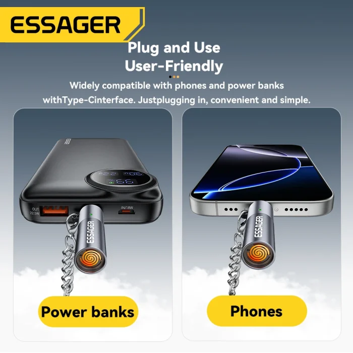 Essager TypeC Mini Cigarette Lighter Tungsten Wire Blowing Safety and Energy Saving Without Charging Can Be Carried On The Plane - Image 3