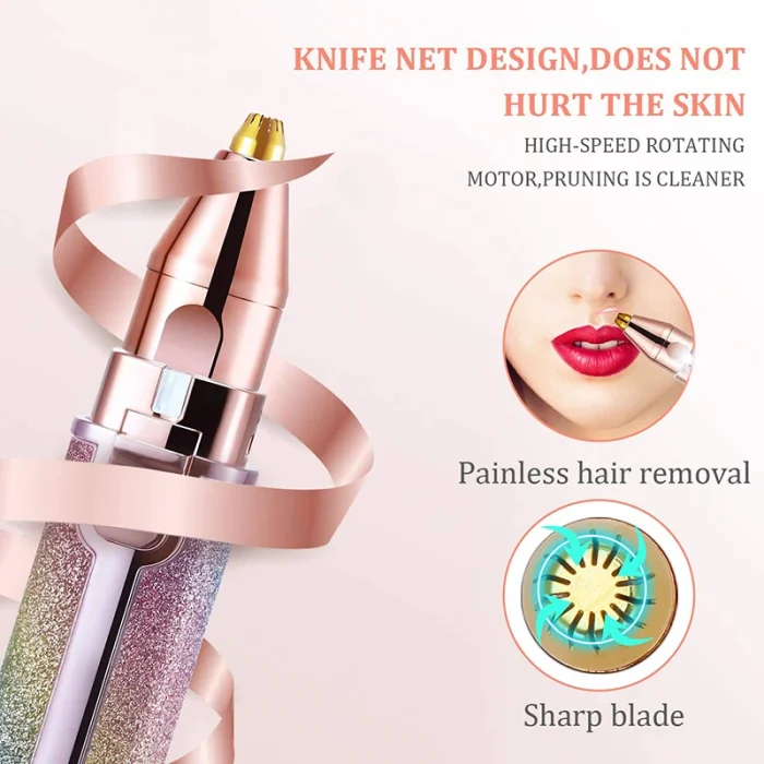 2-in-1 Portable Electric Women’s Shaver & Eyebrow Trimmer - Image 2