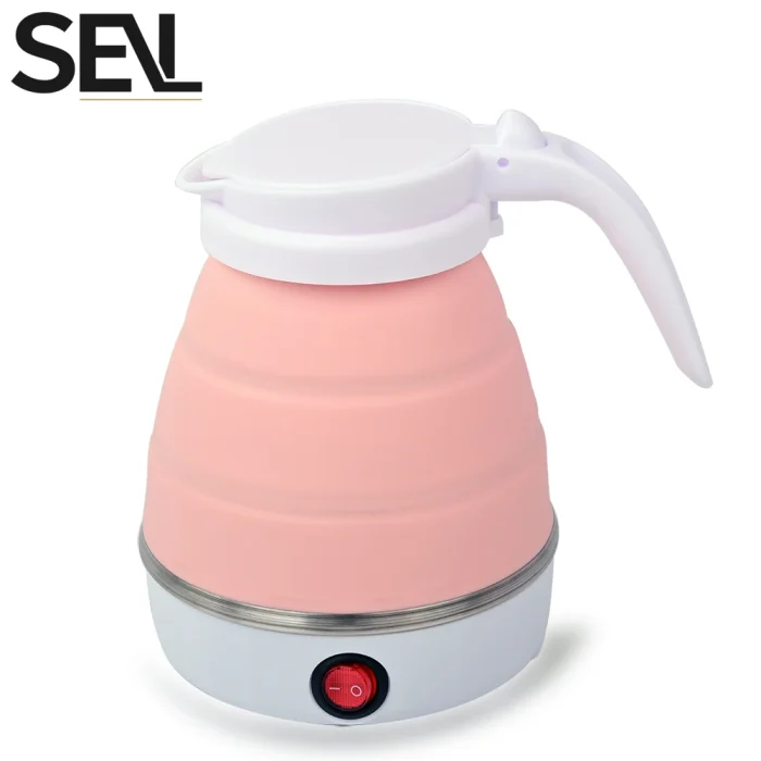 Mini foldable electric kettle 0.6L portable electric kettle household travel water heater silicone compression 110V-220V - Image 4