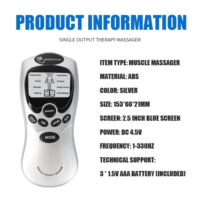 Electric TENS EMS Muscle Massager – 8 Modes Digital Therapy Massager - Image 5