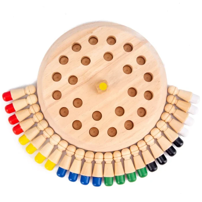 Wooden Memory Match Stick Chess Game – Montessori Color Matching Educational Toy - Image 3