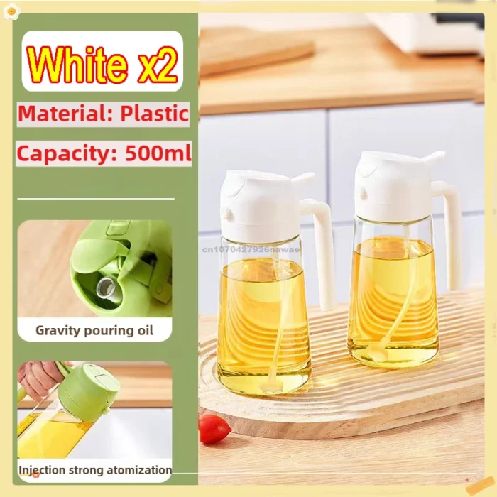 2 In1 Oil Spray Bottle Plastic Kitchen Barbecue Cooking Olive Oil Dispenser Oil Jar Baking Vinegar Soy Sauce Spray Container - Image 15