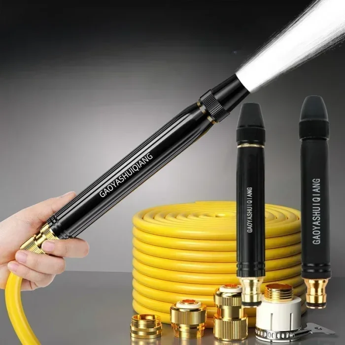 High-Pressure Water Gun Household Car Wash Water Black Car Wash Nozzle Diamond Water Watering Pipe Car Wash Gun - Image 1