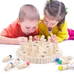 Wooden Memory Match Stick Chess Game – Montessori Color Matching Educational Toy - Image 6