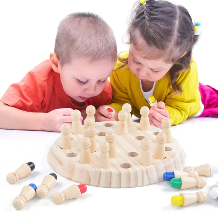 Wooden Memory Match Stick Chess Game – Montessori Color Matching Educational Toy - Image 6