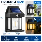 Waterproof Solar Outdoor Wall Light LED Sensor Lamp for Garden Yard Fence House Patio Pathway and Exterior Home Lighting - Image 6