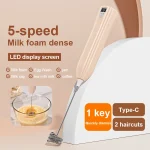 Wireless Electric Milk Frother 5 Speed – Type-C Rechargeable Milk Foamer - Image 3