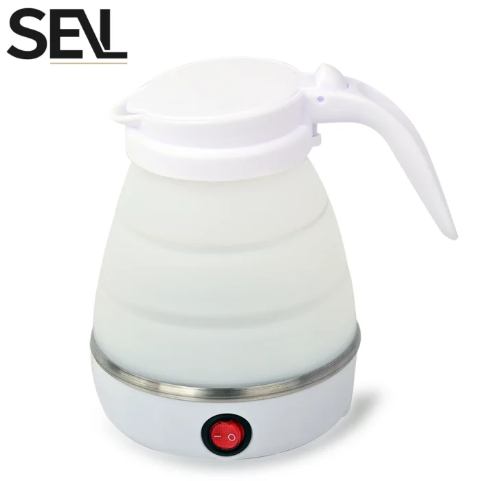 Mini foldable electric kettle 0.6L portable electric kettle household travel water heater silicone compression 110V-220V - Image 3