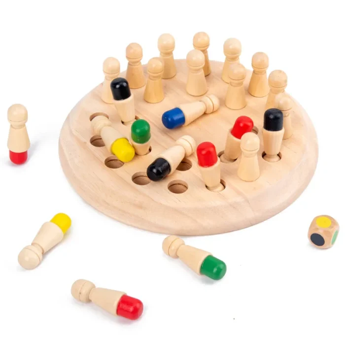 Wooden Memory Match Stick Chess Game – Montessori Color Matching Educational Toy - Image 2