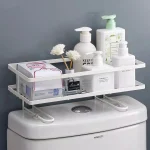 No Drill Toilet Storage Rack – Single Tier Metal Bathroom Organizer Shelf - Image 2