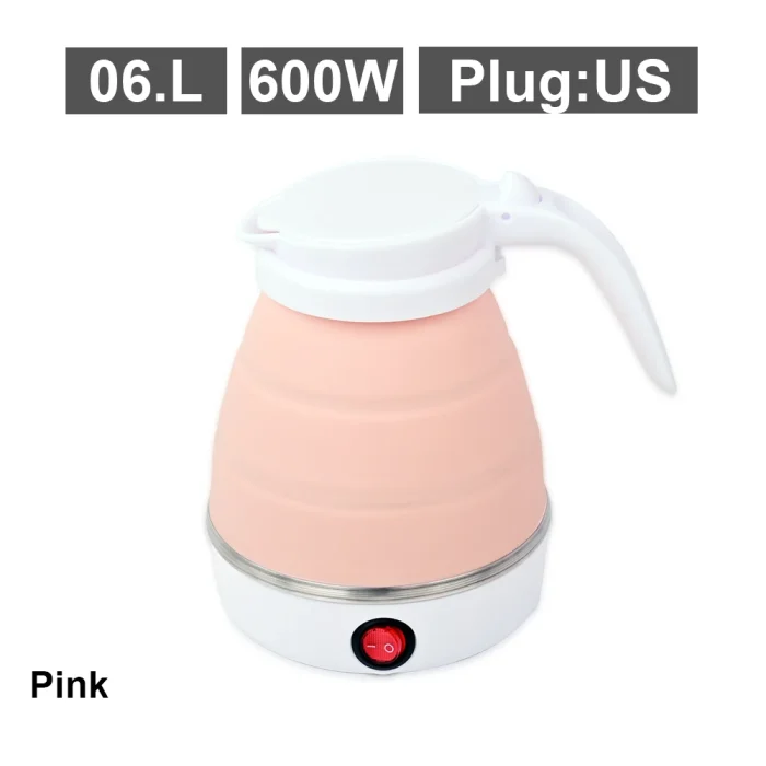 Mini foldable electric kettle 0.6L portable electric kettle household travel water heater silicone compression 110V-220V - Image 14