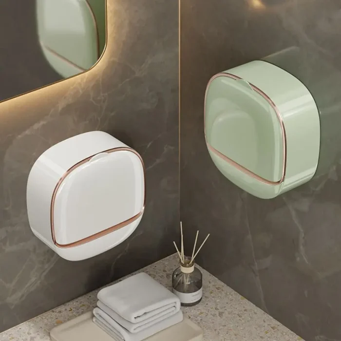 Wall Mounted Soap Dish With Drainage Box Waterproof Punch-Free Bathroom Drain Soap Box Soap Storage Case Bathroom Accessories - Image 1