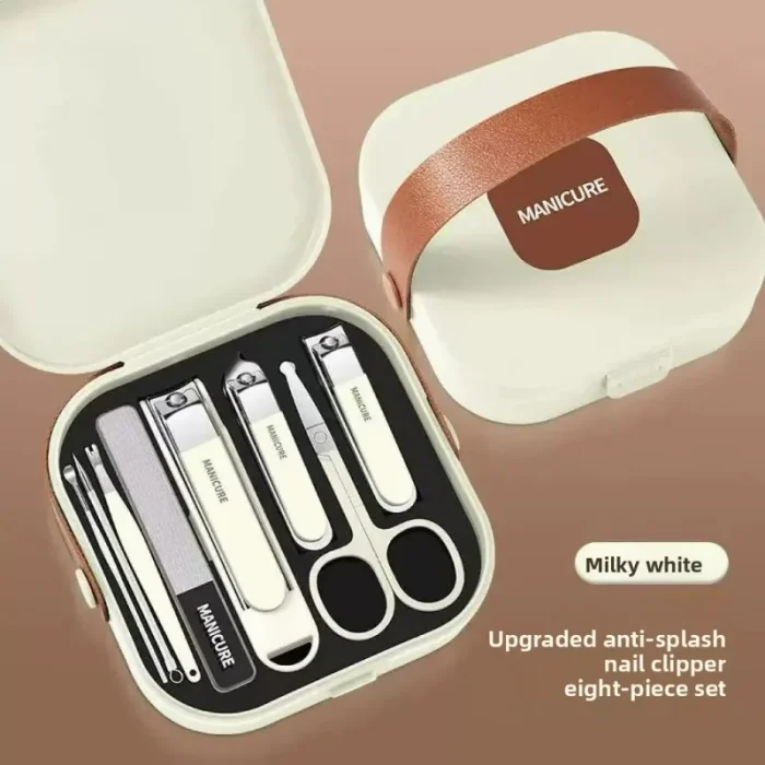 For Complete 7/8 Pcs Set Manicure Kit Nail Clippers with Clippers Cuticle Pusher & Trimmer Portable Gift For Women and Men - Image 3