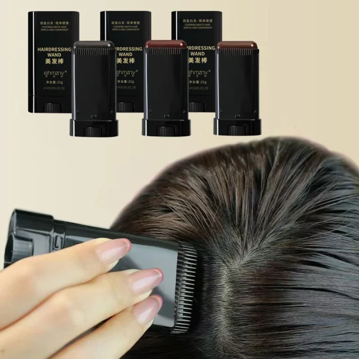 3Color Quick Touch-Up Hair Stick Temporary Color Stick Portable Temporary Quick Coverage Hair Pen Disposable Hair Dye Stick Comb - Image 1