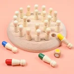 Wooden Memory Match Stick Chess Game – Montessori Color Matching Educational Toy - Image 4