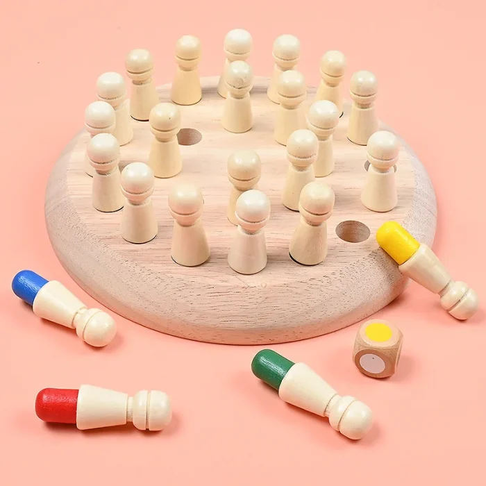 Wooden Memory Match Stick Chess Game – Montessori Color Matching Educational Toy - Image 4