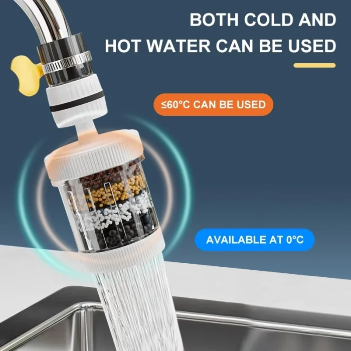 New 360° Rotation Water Faucet Filter Household Kitchen Faucet Mini Tap Water Clean Purifier Carbon Filter Filtration Cartridge - Image 4