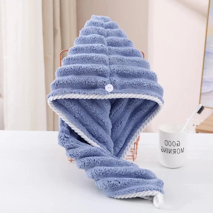 Wavy Pattern Hair Dry Hat Women's Thickened Water-Absorbent Hair Dry Hat Women's Cute Shower Cap Dry Hair Towel - Image 6