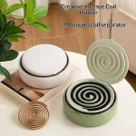 Metal Mosquito Coil Burner Holder With Lid Insect Repellent Spiral Incense For Home Patio Camping Desktop Storage Picnic Desk - Image 2
