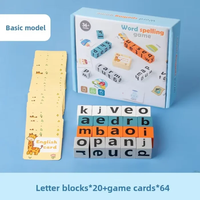 Alphabet Letter Blocks Word Spelling Game – Montessori Phonics Educational Toy - Image 6