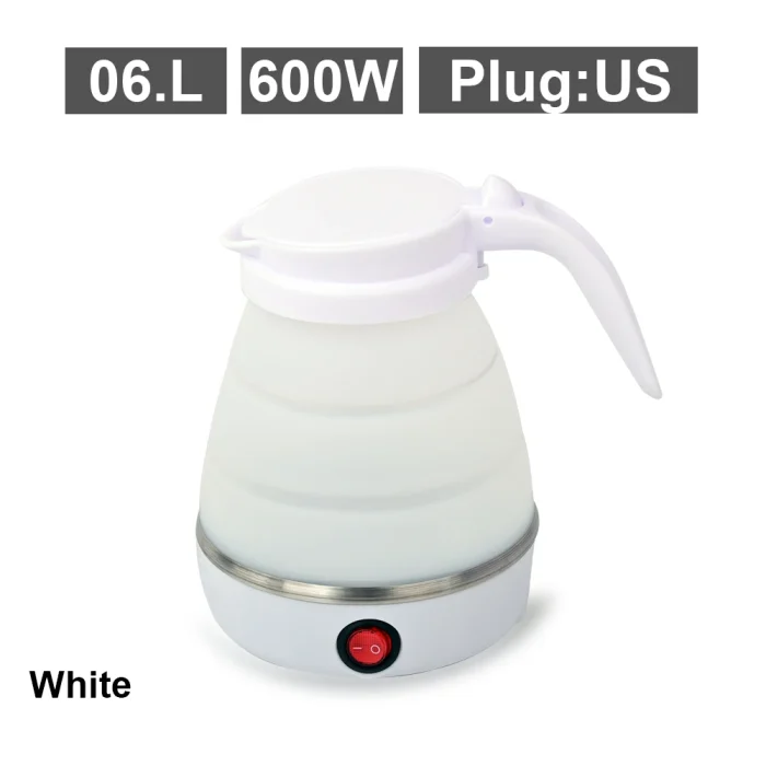 Mini foldable electric kettle 0.6L portable electric kettle household travel water heater silicone compression 110V-220V - Image 9