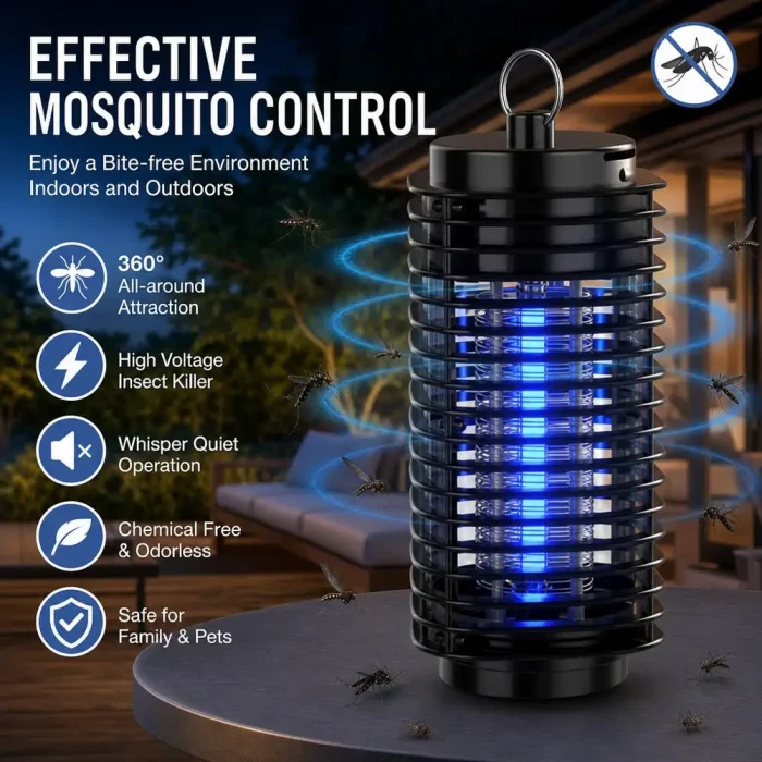 UV Night Light Electric Shock Mosquito Killer Lamp LED Portable Trapping and Insect Killing Lamp Physical Black Fly Traps Office - Image 3