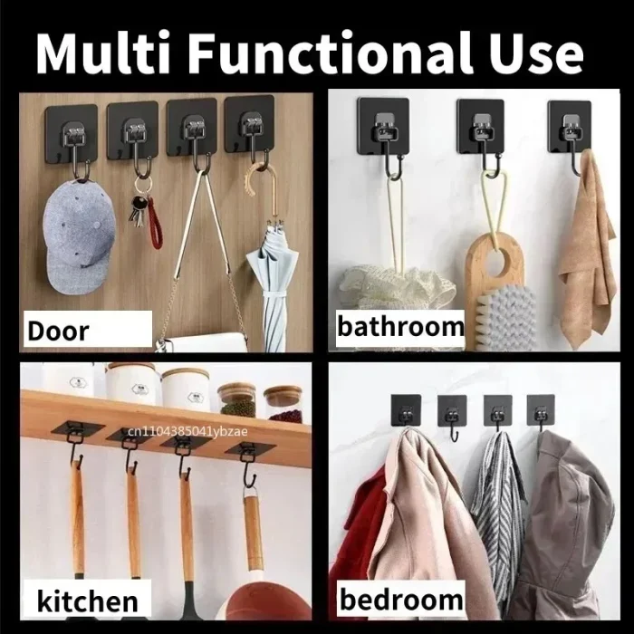 Self Adhesive Hooks Rotating Waterproof Strong Sticker Holder Wall Door Storage Hanging Hook Kitchen Bathroom Organizer - Image 4
