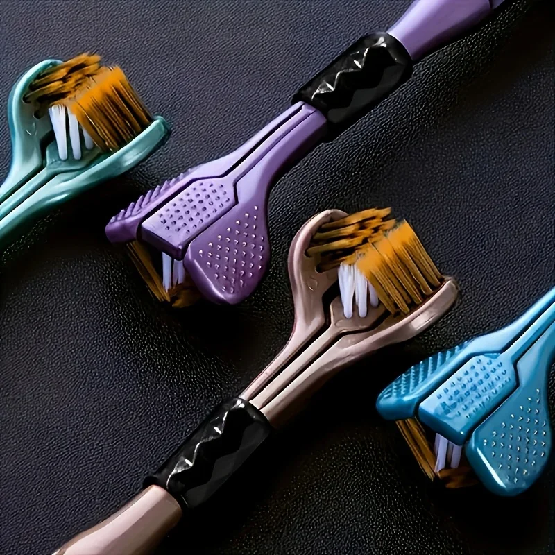 S834a747dfa374822ae2155d0a2060dc2X.webp 4 PCS set 3 Sided Toothbrush Bristle | Triple-Sided Manual Toothbrush for Adults & Teens - Image 6