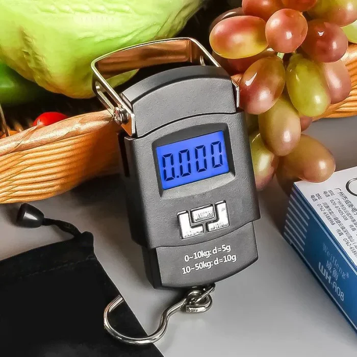 Portable Hanging Luggage Scale 50kg LCD Display Digital Travel Suitcase Baggage Weight Scale with Ruler - Image 4