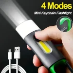 Portable COB Keychain Flashlight – USB Rechargeable Mini LED Work Light - Image 3