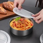 5pcs Stainless Steel Salad Bowl Set – 230/400/600/1000/1200ml Food Storage Bowls with Lids