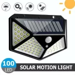 100 LED Solar Outdoor Motion Sensor Light – Four-Sided Wall & Garden Lamp