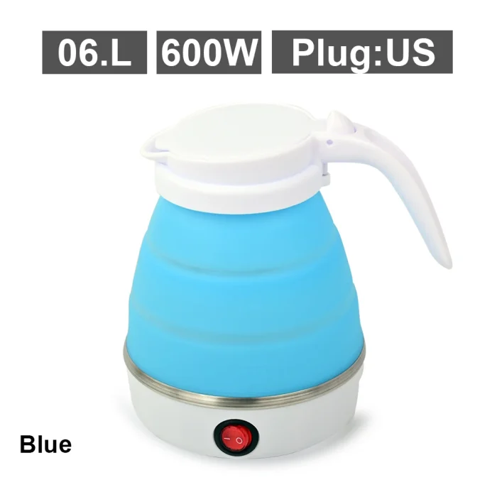 Mini foldable electric kettle 0.6L portable electric kettle household travel water heater silicone compression 110V-220V - Image 13