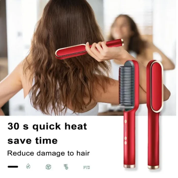 New Dual-Purpose Heated Straightening And Curling Comb With Negative Ions That Won’T Damage Your Hair Hair Straightenercomb - Image 5