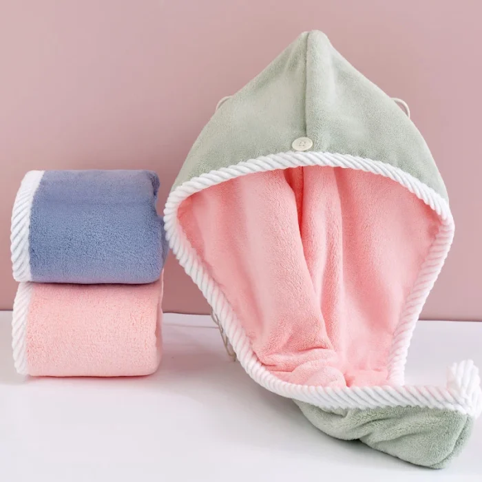 Wavy Pattern Hair Dry Hat Women's Thickened Water-Absorbent Hair Dry Hat Women's Cute Shower Cap Dry Hair Towel - Image 11