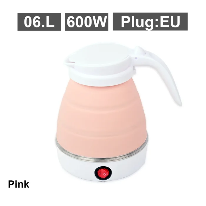 Mini foldable electric kettle 0.6L portable electric kettle household travel water heater silicone compression 110V-220V - Image 12