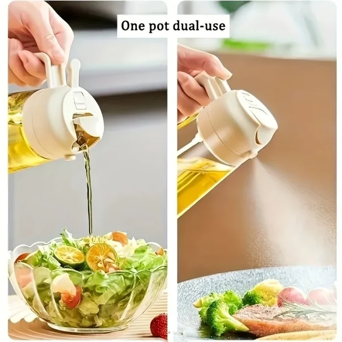 2 In1 Oil Spray Bottle Plastic Kitchen Barbecue Cooking Olive Oil Dispenser Oil Jar Baking Vinegar Soy Sauce Spray Container - Image 2