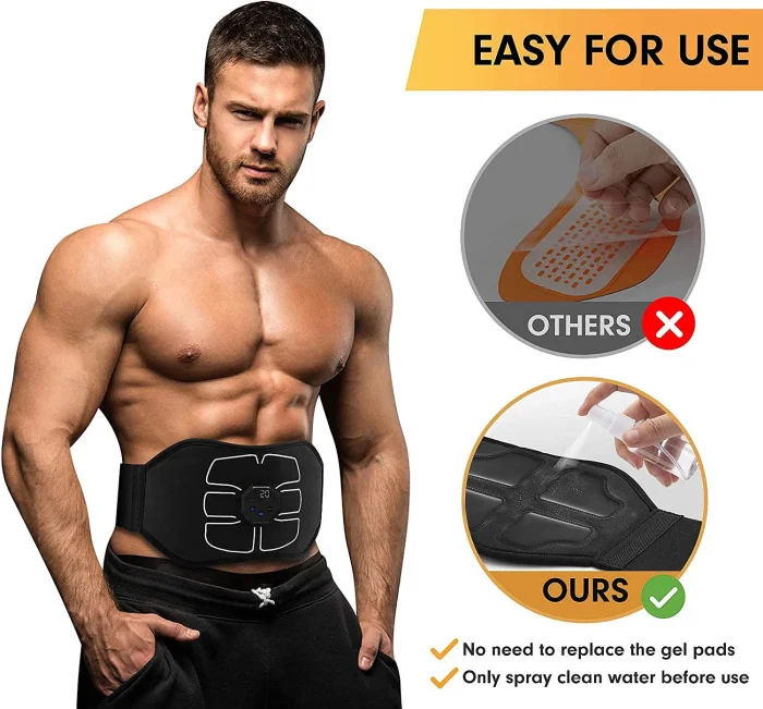 EMS Abdominal Massager Belt – USB Rechargeable Electric Waist Fitness Belt - Image 4