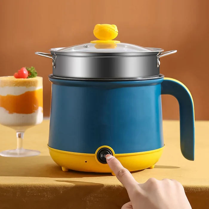 Electric Mini Hot Pot 1.8L 600W Non Stick 2 Levels Adjustable Stainless Steel Electric Pot Electric Cooker Rapid Noodles Cooker - Image 1